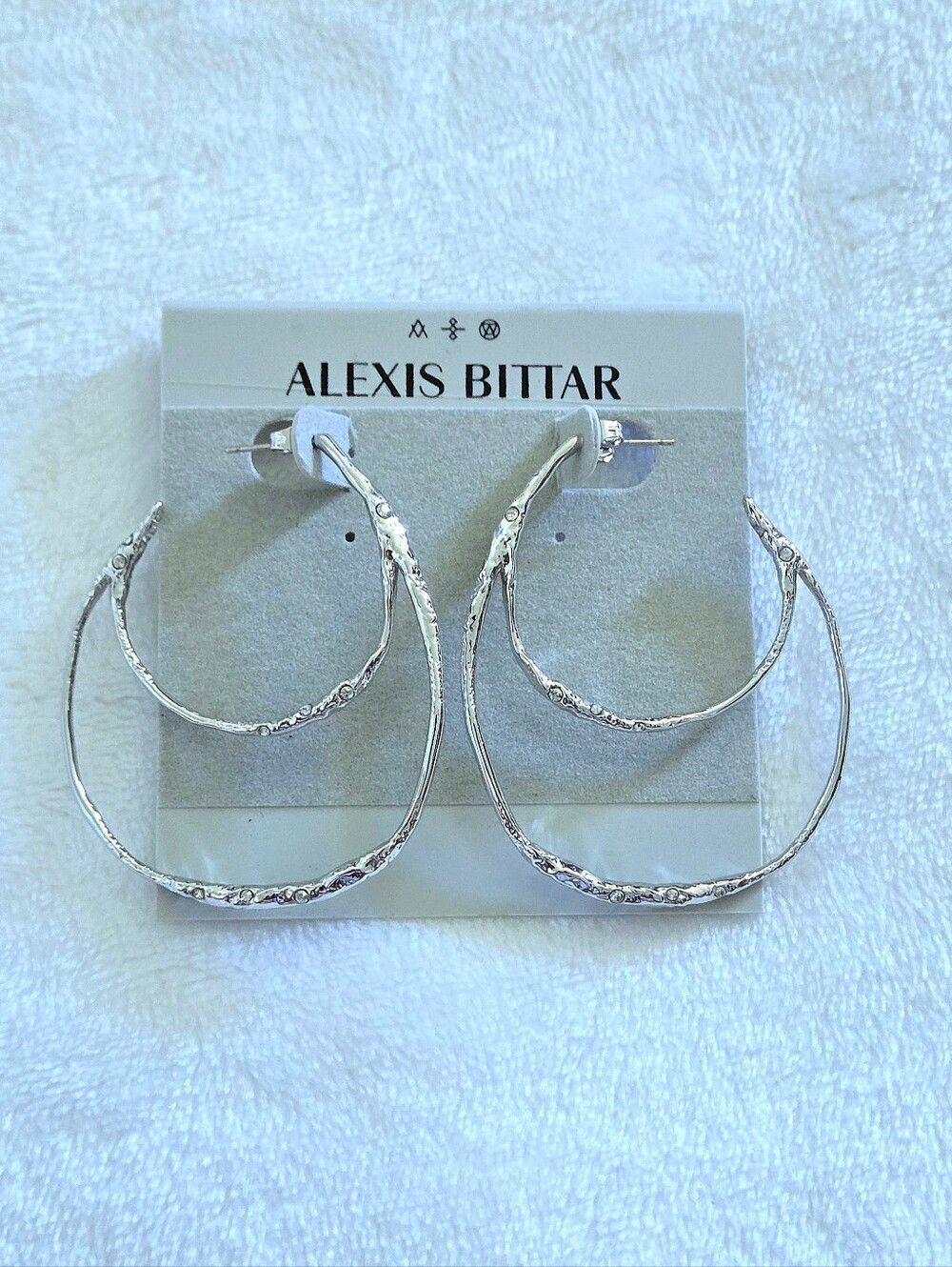 Alexis Bittar Silver🤍 "Solanales" Molten Double✌️ Hoop Earrings - Picture 16 of 16
